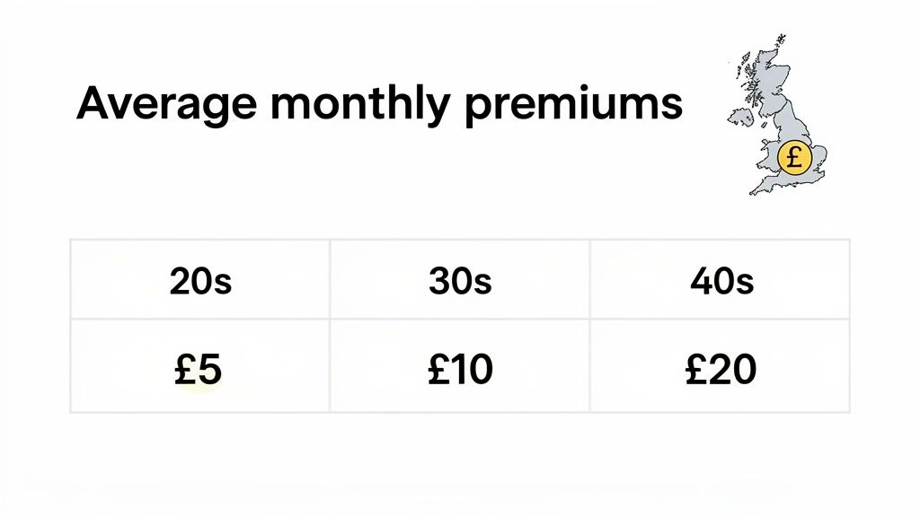 average cost of life insurance uk monthly premiums