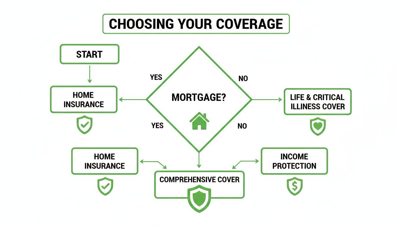 critical illness vs income protection insurance flowchart